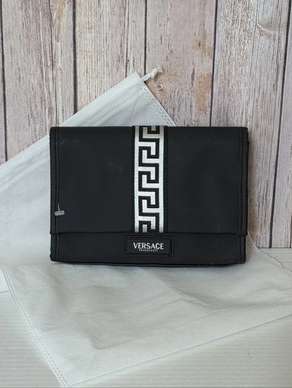 Versace Fragances Cosmetic Bag with Greca Stripe